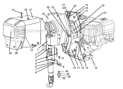 Power Unit Diagram and Parts List for AL2810  Campbell Hausfeld Paint Sprayer